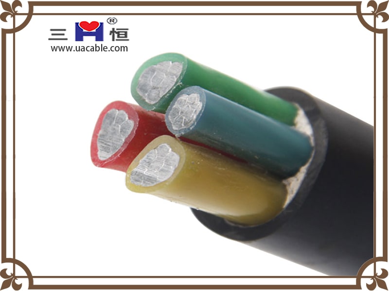 Aluminum conductor four core power cable